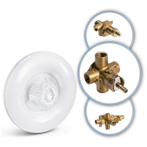 Gcbcrit Chrome Shower Knob Replacement Durable Easy Install-1