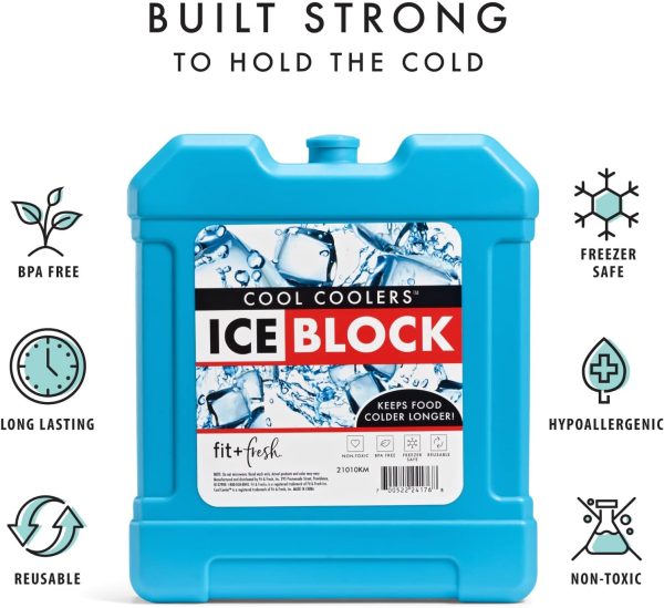 Fit Fresh Cooler Ice Block Large Blue Reusable Outdoor-1
