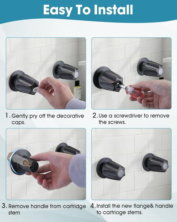 Ultrimkit Faucet Handle Metal Oil Rubbed Bronze Konb-2