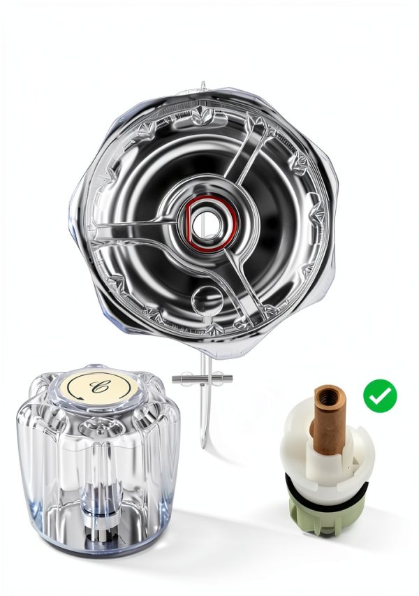 Faucet Handles KootesDay Clear Acrylic Hot Cold Knobs-2