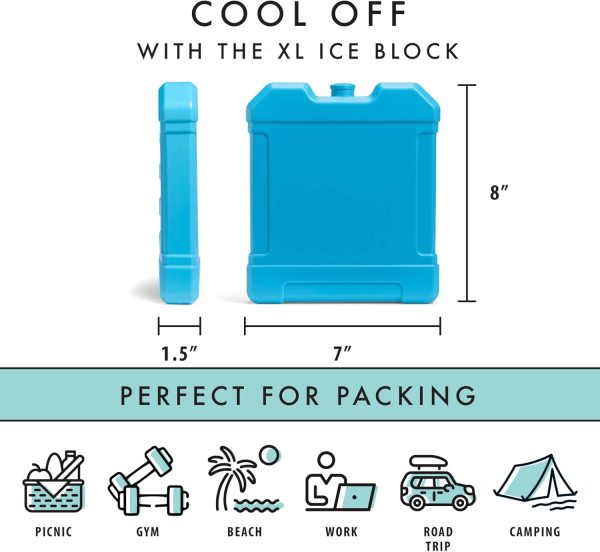 Fit Fresh Cooler Ice Block Large Blue Reusable Outdoor-0